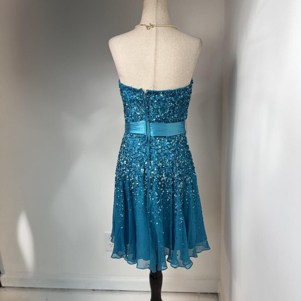 Blue exquisite beaded short chiffon homecoming dress birthday party dress nv5332