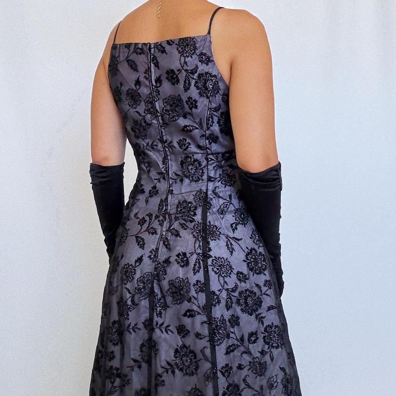 NiceVestidos-Purple exquisite floral vintage long tulle dress evening gown Nv5635