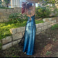 Blue Gradient Fashion Exquisite Beading Vintage Long Satin Ball Gown Evening Gown Party Dress nv4583