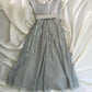Silver Grey Beaded Sequins Elegant Short Birthday Dress Party Dress Homecoming Dress Cocktail Dress nv4535