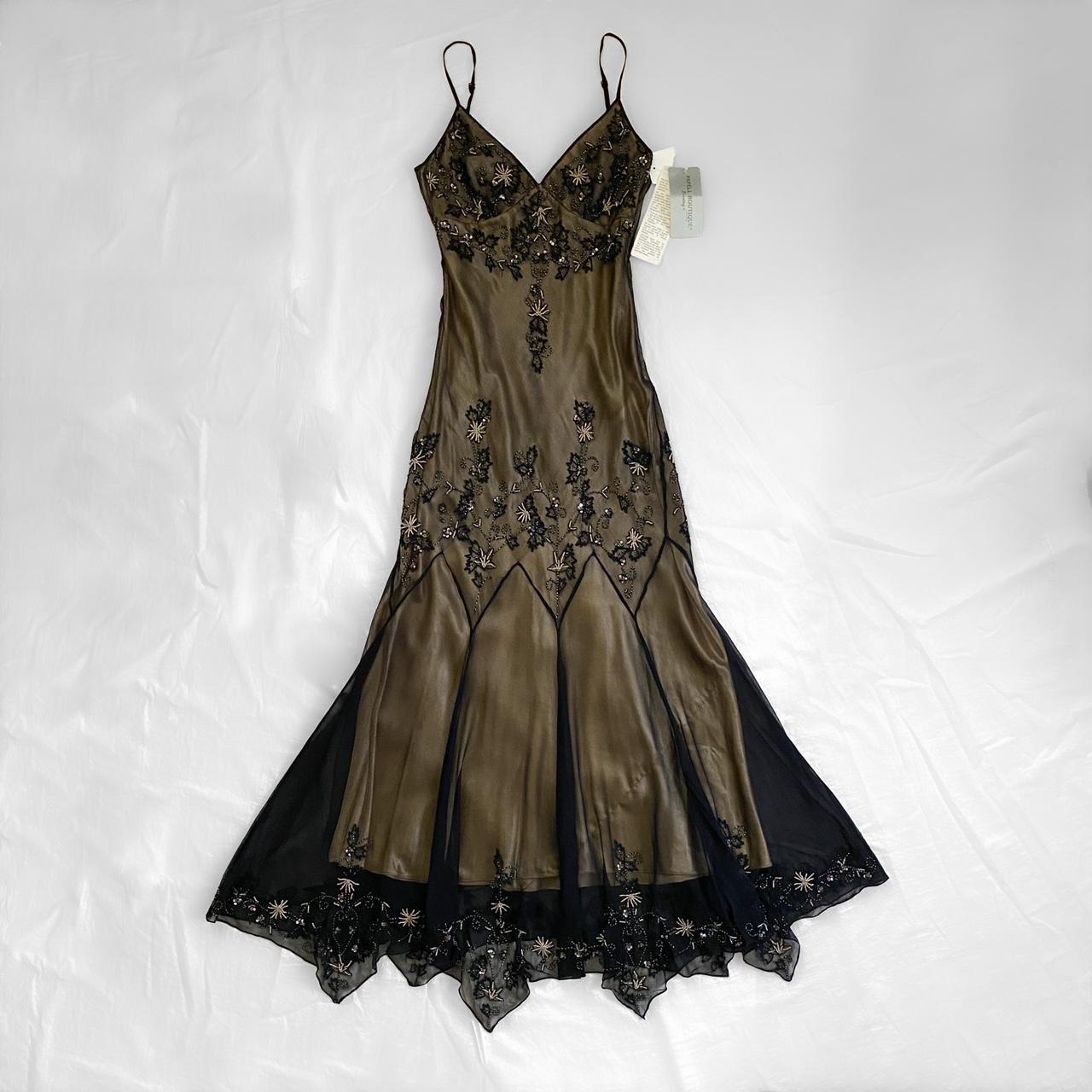 NiceVestidos – Braunes Vintage-Abendkleid aus exquisitem, perlenbesetztem Chiffon, langes Ballkleid NV5655