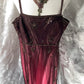 Burgundy retro exquisite beaded long chiffon fairy dress prom dress nv5416