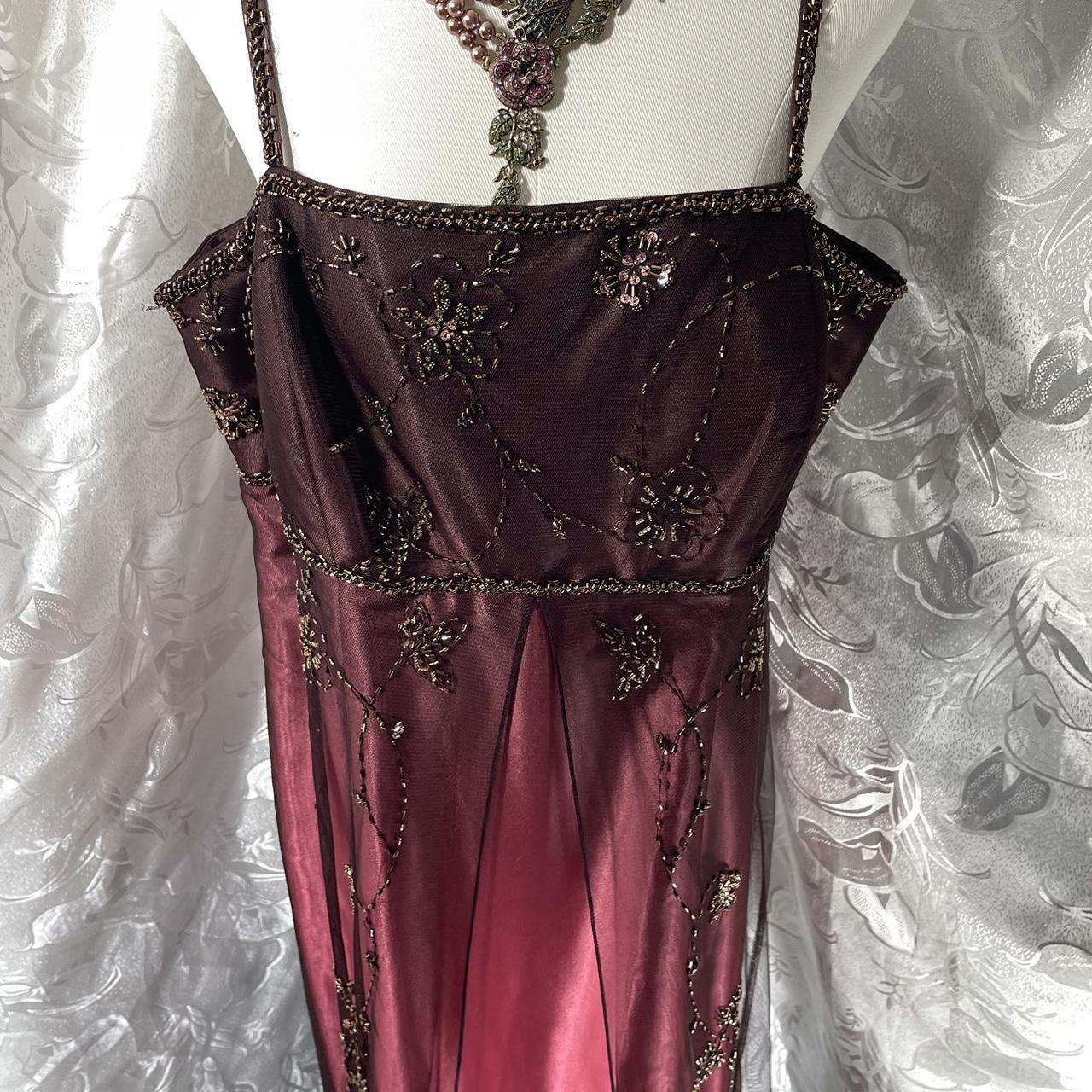 Burgundy retro exquisite beaded long chiffon fairy dress prom dress nv5416