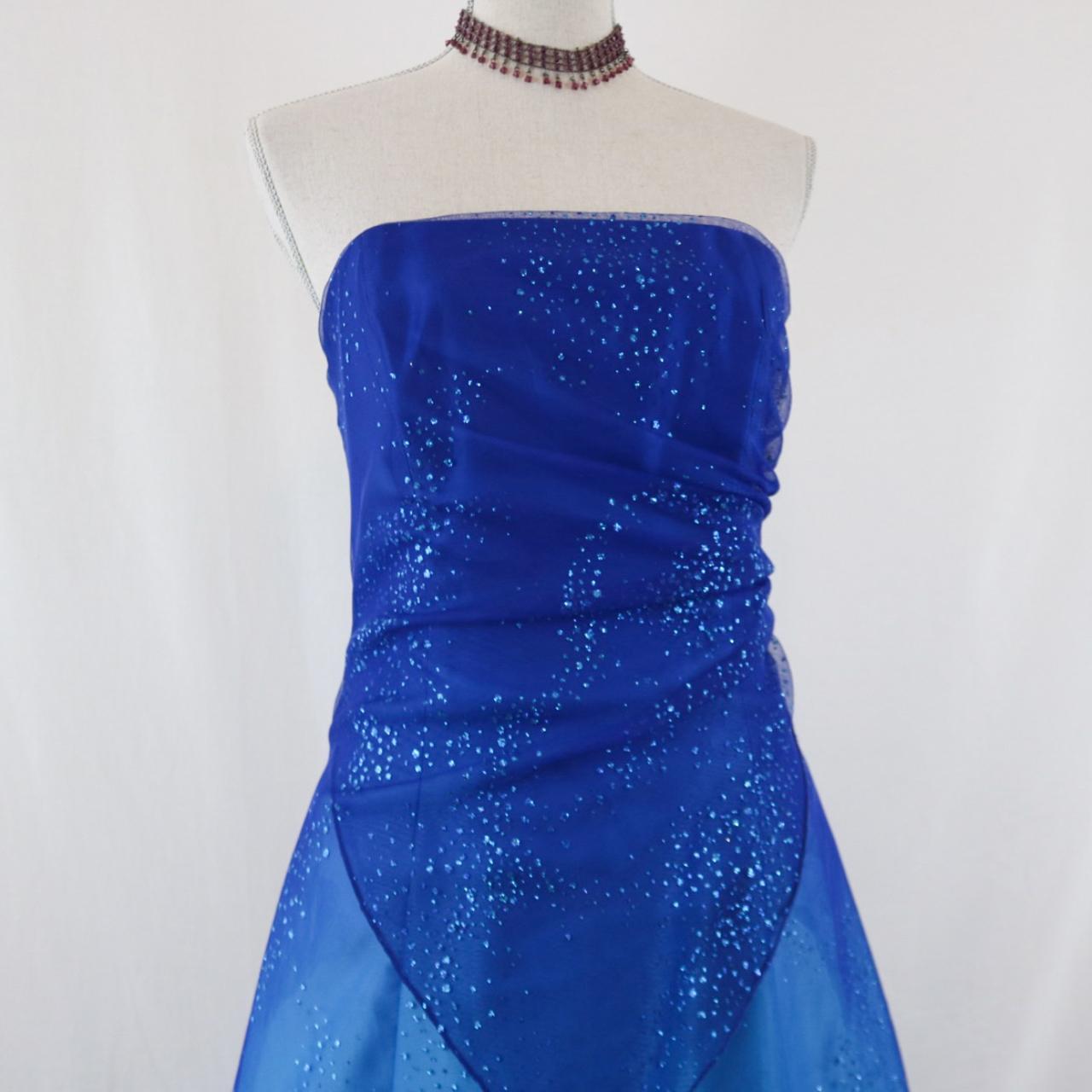 Dark Blue Shiny Gradient Long Tulle Prom Dress Evening Dress Party Dress nv4979