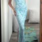 Exquisite beaded women's blue long chiffon prom dress nv5340