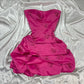 Y2K Pink Prom Dress Homecoming Dress Gothic Dress Fairy Dress Puffy Dress Corset nv4463