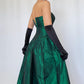 NiceVestidos-Dark green simple fashion retro long satin dress evening dress Nv5634