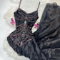 Black exquisite beaded long chiffon prom dress nv5329