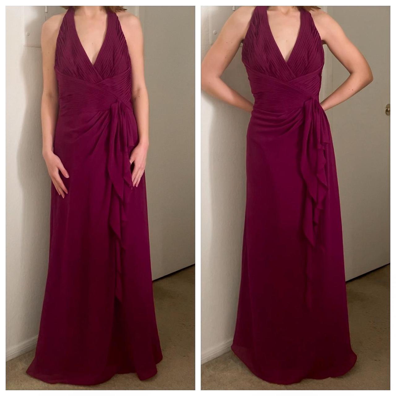 Plum Purple Fashion V Neck Elegant Pleated Long Chiffon Ball Gown Evening Dress Party Dress nv3662