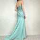 Green gorgeous beaded long satin ball gown evening dress nv4484