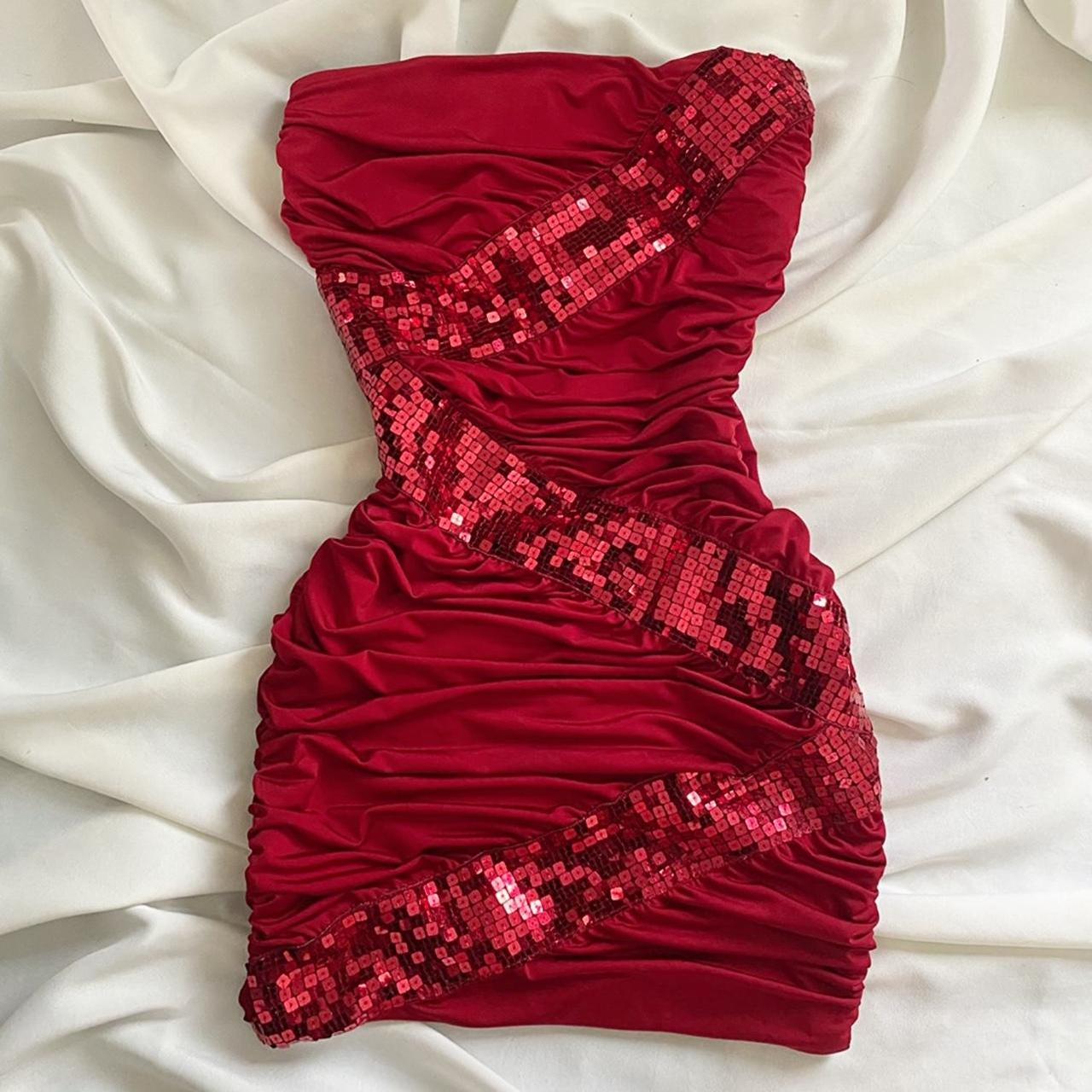 Red Sequin Elegant short Birthday Dress Party Dress Homecoming Dress Cocktail Dress nv4532