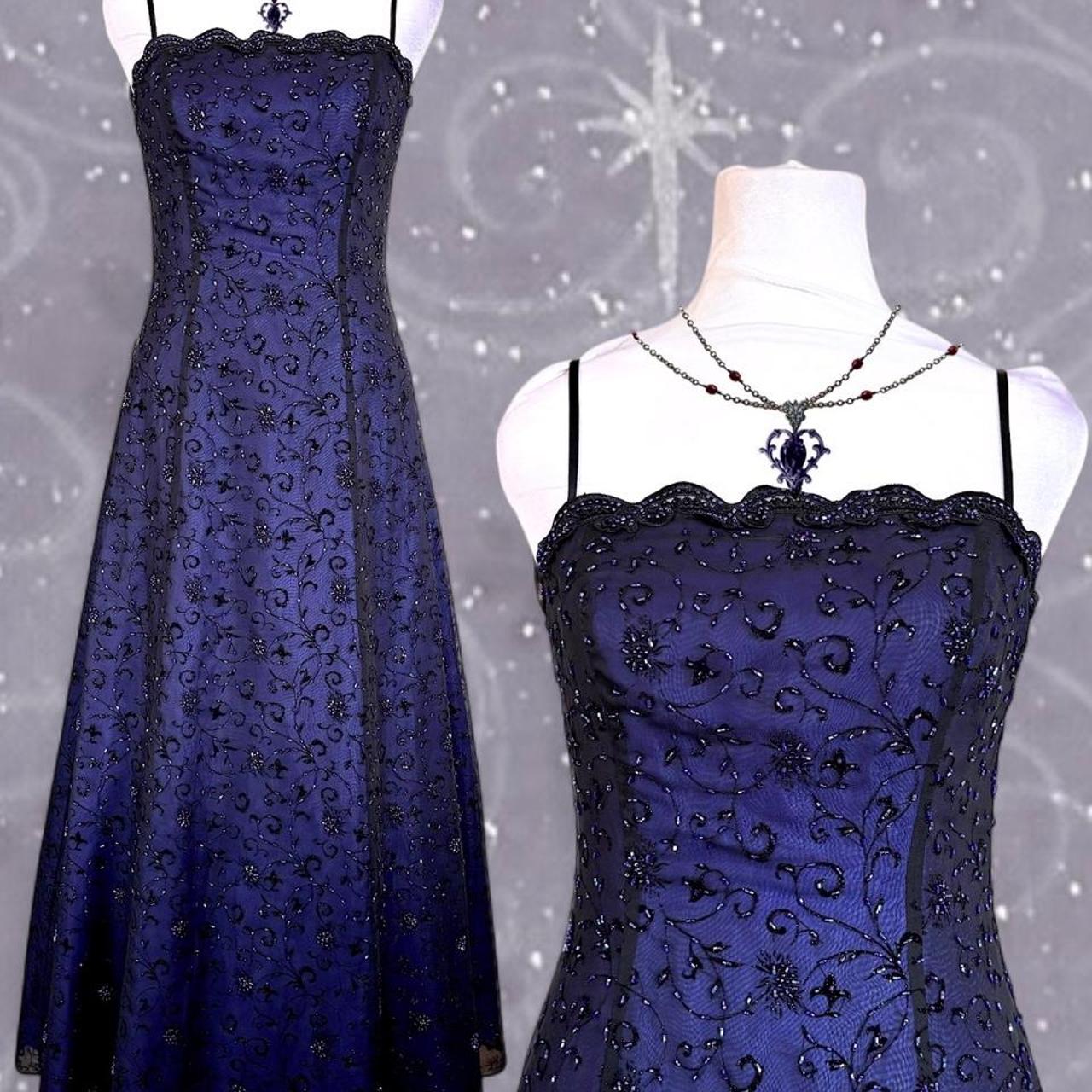 NiceVestidos-Retro dress ladies purple black exquisite long prom dress NV5642