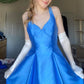 Blue Elegant Long Backless Satin Ball Gown Evening Dress Party Dress nv4215