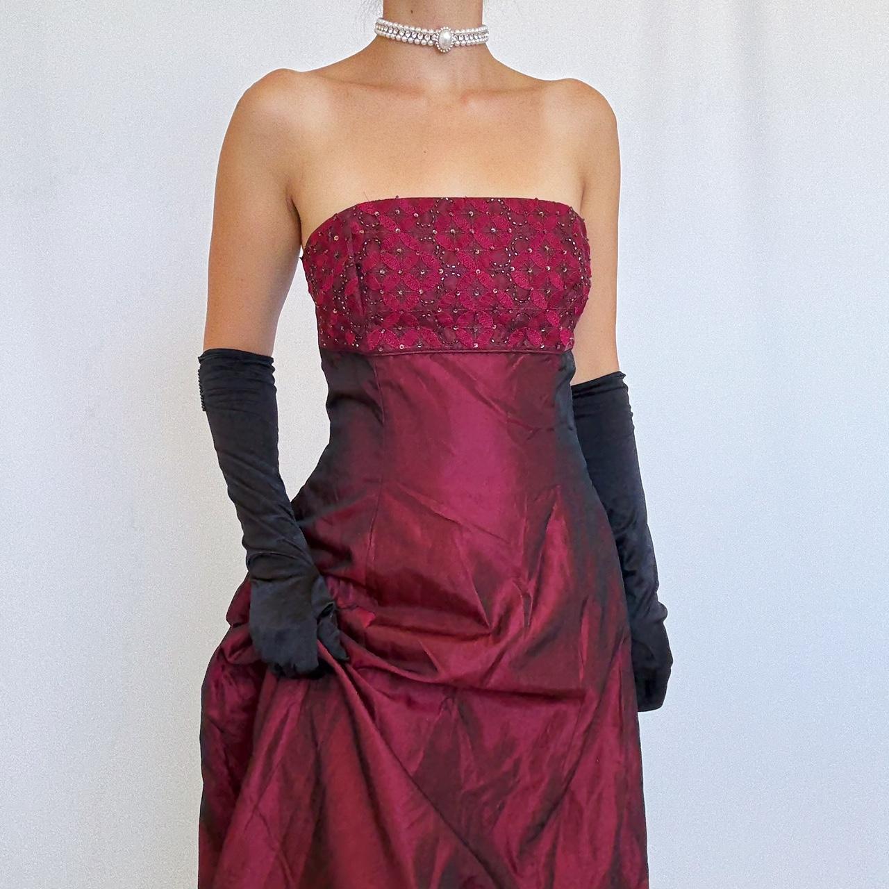 NiceVestidos-pink vintage floral long satin dress Nv5632