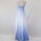 💙 Empire Dress Vintage Light Blue Glitter Ombre Beaded High Waist Long Tulle Formal Prom Dress Evening Gown Party Dress nv4984