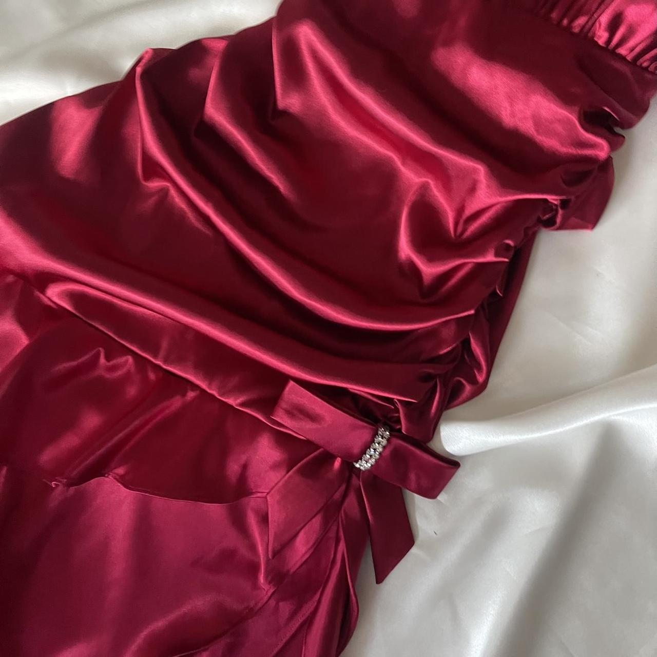 ❤️ Sparkling retro red dress with halter neckline short asymmetrical ruffle homecoming dress birthday party dress nv5386