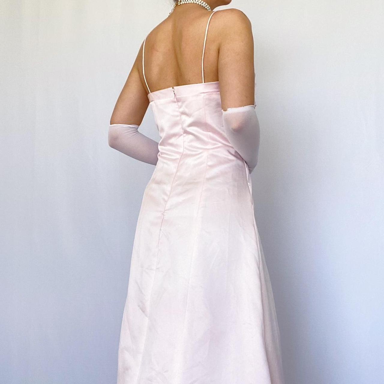 NiceVestidos-Fairy dress. Vintage dress, exquisite floral dress, pink vintage floral long satin dress Nv5631