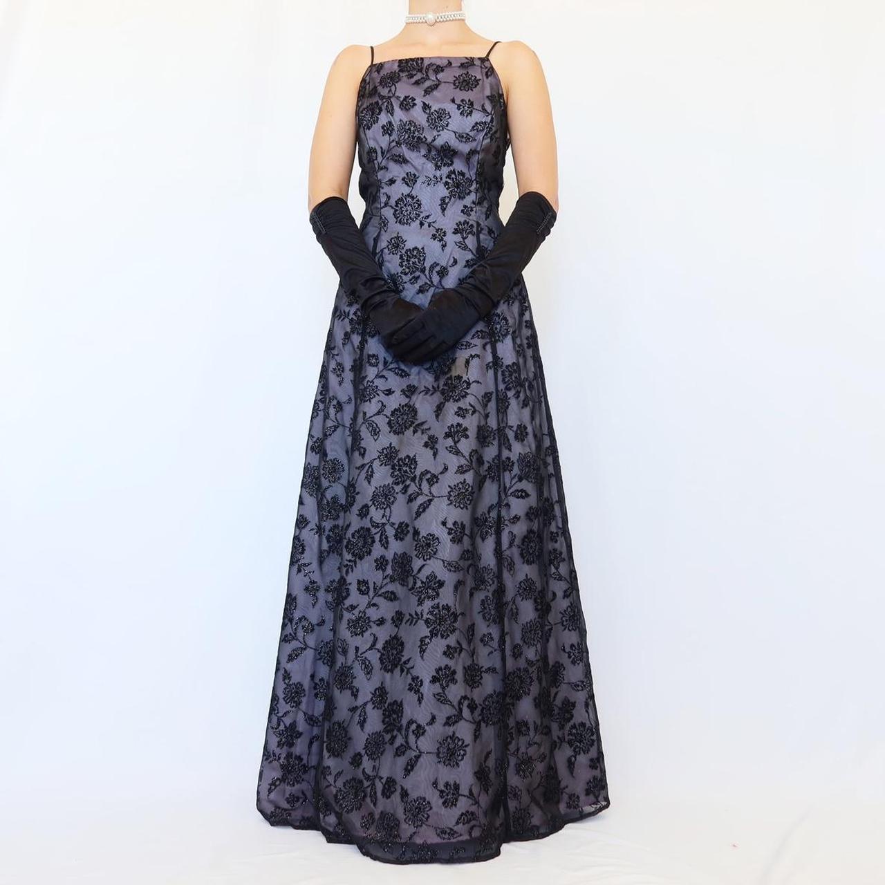 NiceVestidos-Purple exquisite floral vintage long tulle dress evening gown Nv5635