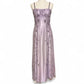 Lavender purple exquisite beaded spaghetti strap long chiffon retro dress prom dress nv5411