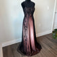 Pink Vintage Fashion Off Shoulder Exquisite Beading Long Satin Formal Floor Length Prom Gown Evening Gown Party Dress nv3653