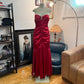 Red vintage fashion elegant long satin prom dress evening gown party dress nv3666