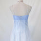 💙 Empire Dress Vintage Light Blue Glitter Ombre Beaded High Waist Long Tulle Formal Prom Dress Evening Gown Party Dress nv4984