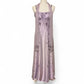Lavender purple exquisite beaded spaghetti strap long chiffon retro dress prom dress nv5411