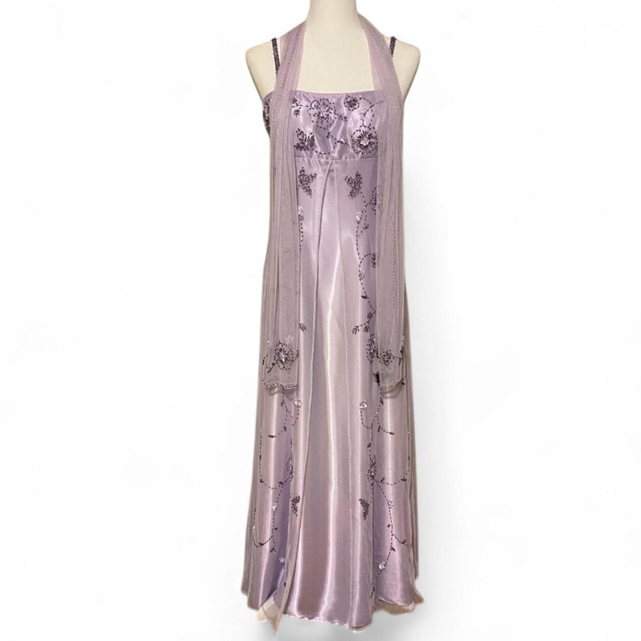 Lavender purple exquisite beaded spaghetti strap long chiffon retro dress prom dress nv5411