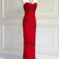 Robe de soirée longue rouge vintage années 90 y2k bohème florale perlée licou robe de bal robe de soirée nv4410