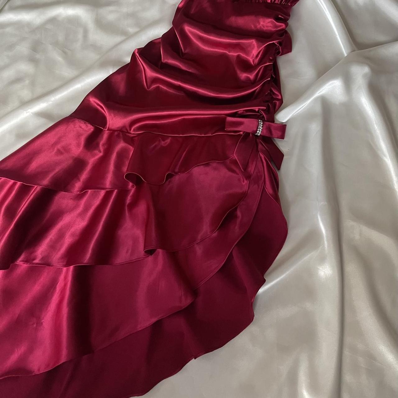 ❤️ Sparkling retro red dress with halter neckline short asymmetrical ruffle homecoming dress birthday party dress nv5386