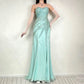 Green gorgeous beaded long satin ball gown evening dress nv4484