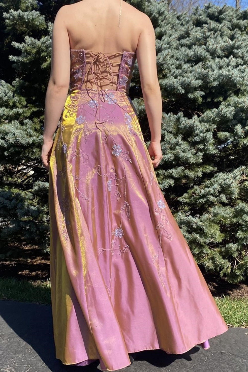 NiceVestidos-Pink exquisite beaded long satin fairy gown ball gown y2k vintage dress nv5442