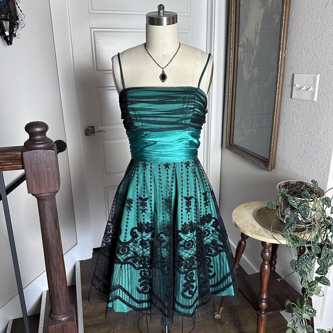 Green lace short tulle homecoming dress prom dress birthday party dress nv4666
