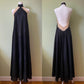 NiceVestidos--Black satin lace vintage dress women's long prom dress NV5651