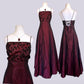 NiceVestidos-Burgundy Red Floral Dress Vintage Dress Women's Exquisite Long Ball Gown NV5643