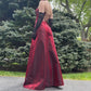 Burgundy Vintage Fashion Elegant Exquisite Beaded Spaghetti Strap Long Tulle Ball Gown Evening Gown Party Dress nv3757
