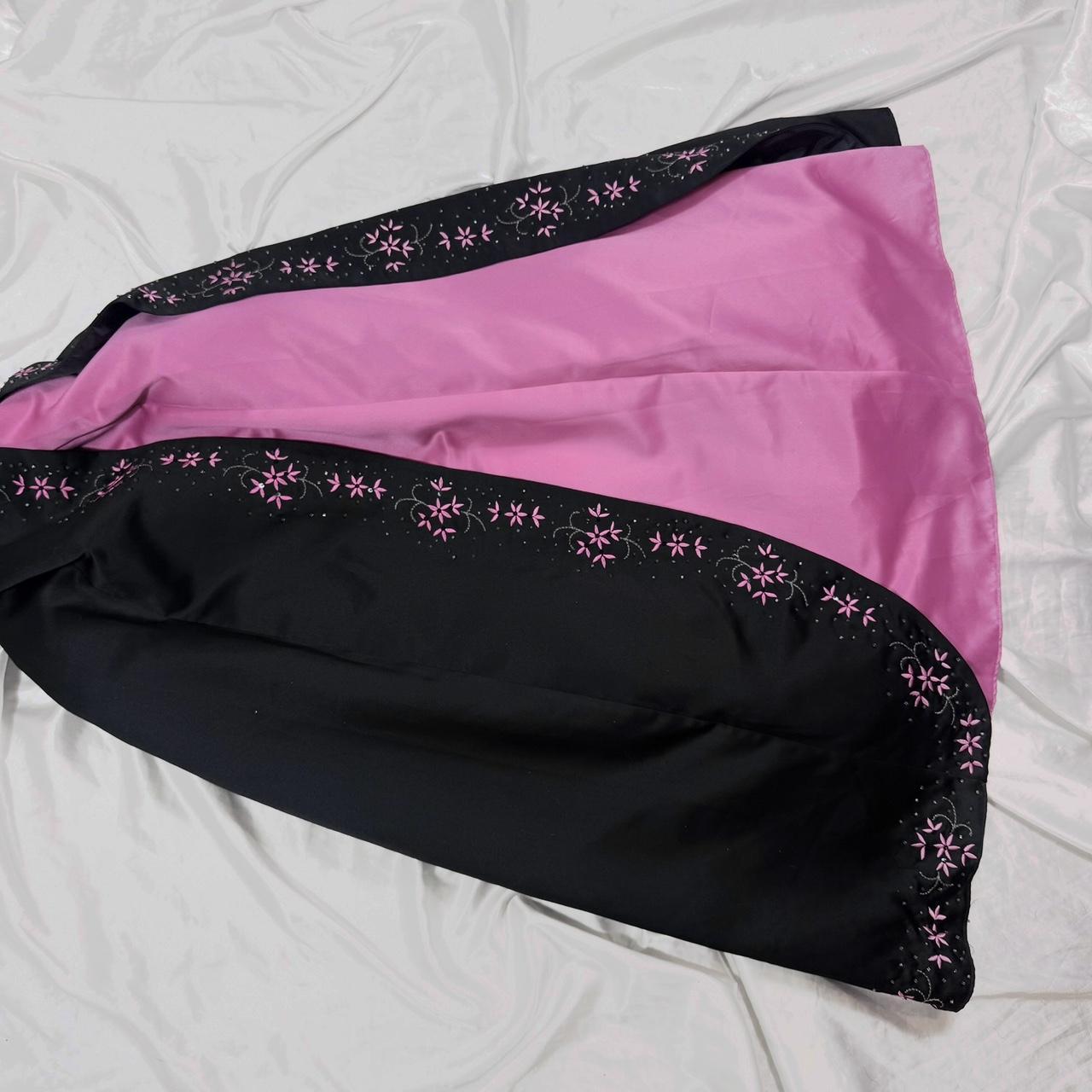 Black pink purple exquisite floral satin prom dress 90s long prom nv5373