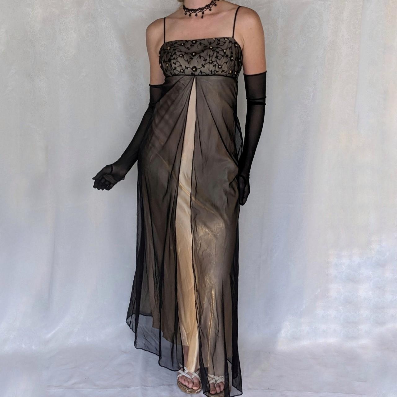 Black gold vintage fashion exquisite embroidery floral beaded long tulle satin ball gown birthday party dress evening dress prom dress nv3907