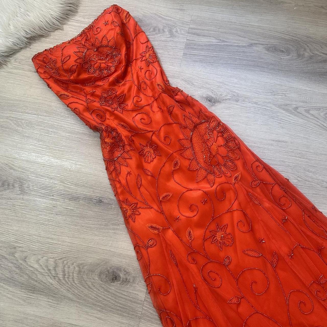 NiceVestidos-Beautiful orange exquisite floral beaded long chiffon prom dress formal gown nv5446