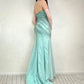 Green gorgeous beaded long satin ball gown evening dress nv4484