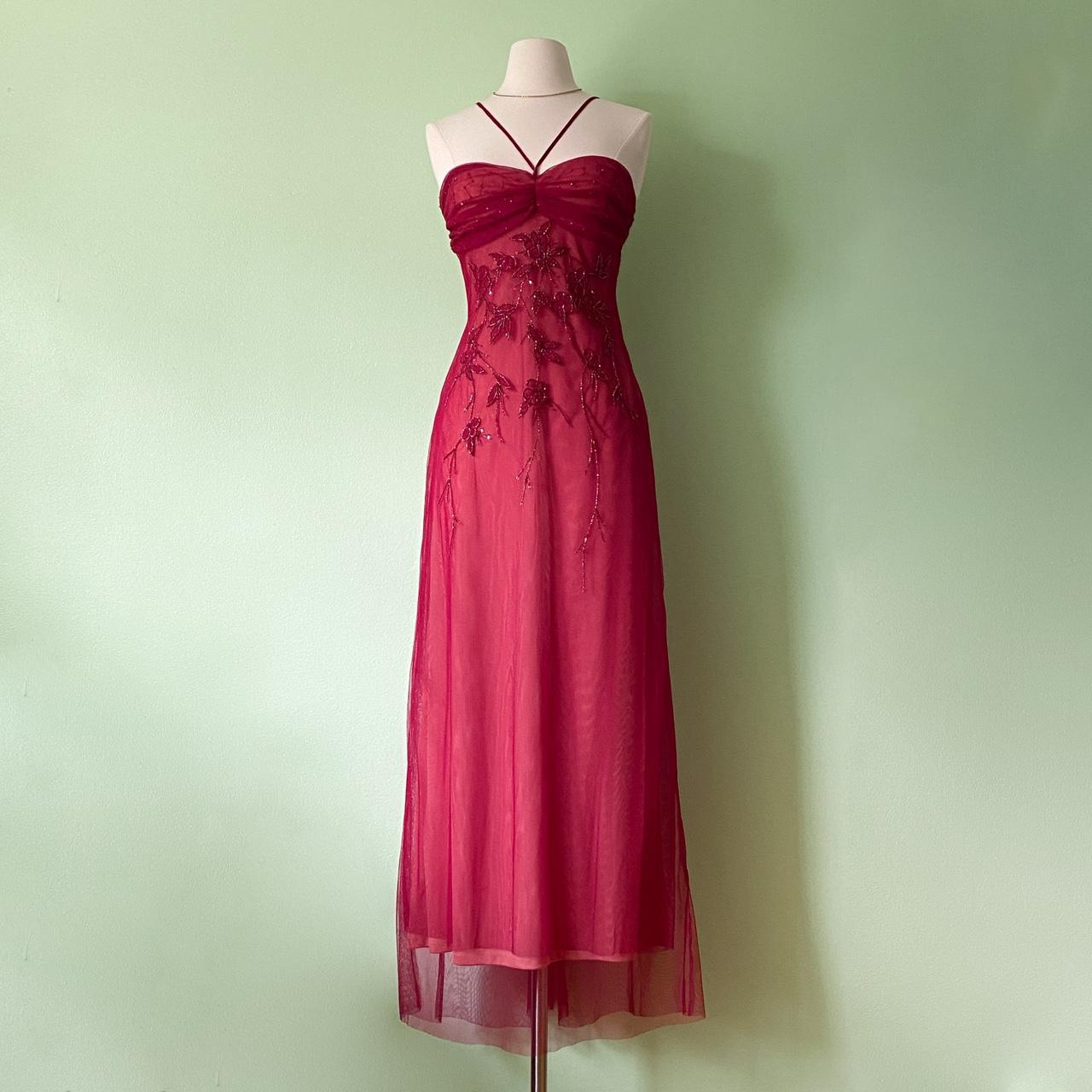 NiceVestidos--Pink vintage exquisite beaded long chiffon homecoming dress prom dress NV5656