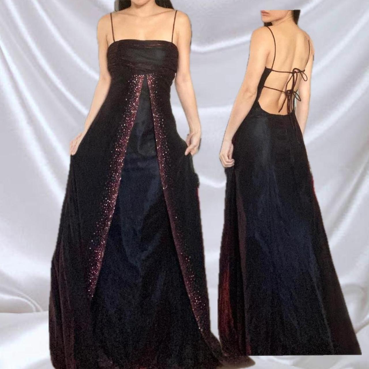 Robe de soirée longue en tulle et dentelle, rouge, noir, brillante, élégante, délicate, perles de strass, rétro, élégante, robe de bal, robe de soirée, nv3808