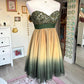 Green Gold Gradient Off-the-shoulder Short Chiffon Ball Gown Evening Gown Party Dress nv4243