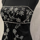 NiceVestidos--Black exquisite silver floral beaded long chiffon prom dress vintage dress NV5728