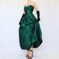 NiceVestidos-Dark green simple fashion retro long satin dress evening dress Nv5634