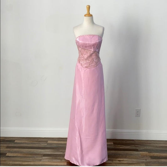 Robe de soirée longue en satin rose vintage à lacets et perles, tenue de bal élégante, style féerique, 2 pièces, nv3937
