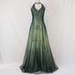 💚Empire Dress Vintage Unique Green Ombre Floral Beaded Long Mermaid Tulle Formal Prom Dress Evening Gown Party Dress nv4989