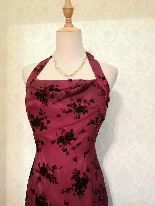 NiceVestidos--Floral Short Ruffle Chiffon Homecoming Dress NV5686