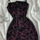 NiceVestidos-Purple/Brown Floral Short Chiffon Homecoming Dress Hoco Dress nv5490