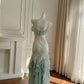Beautiful Spaghetti Strap Mermaid Beaded Chiffon Prom Dress nv5391